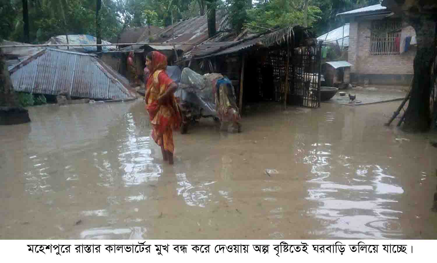 মহেশপুরে কালভার্টের মুখ বন্ধ করে দেওয়ায় ২০টি পরিবার পানিবন্ধি